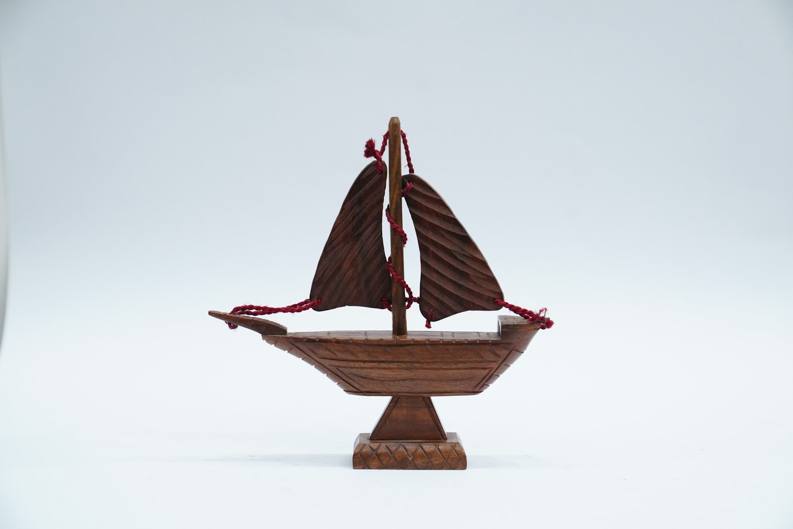 Handcrafted Wooden Sailboat Figurine