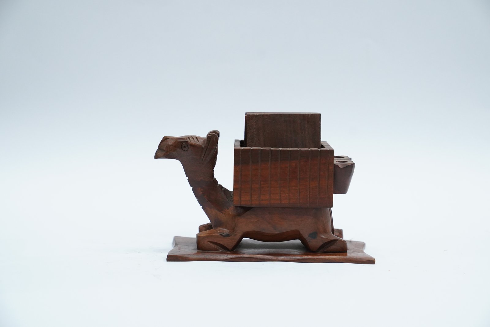 Handcrafted Wooden Camel Desk Organizer