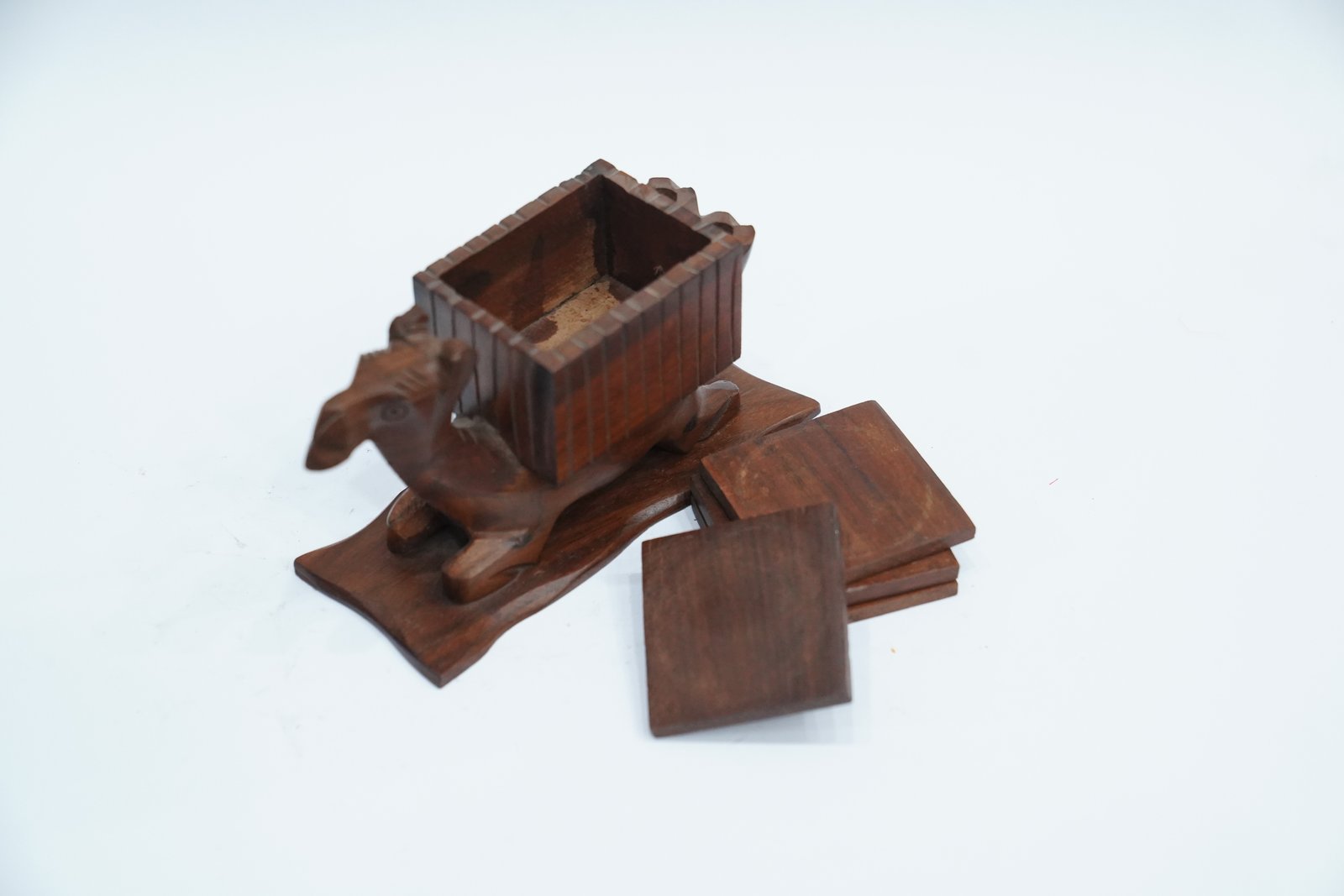Handcrafted Wooden Camel Desk Organizer - Image 3