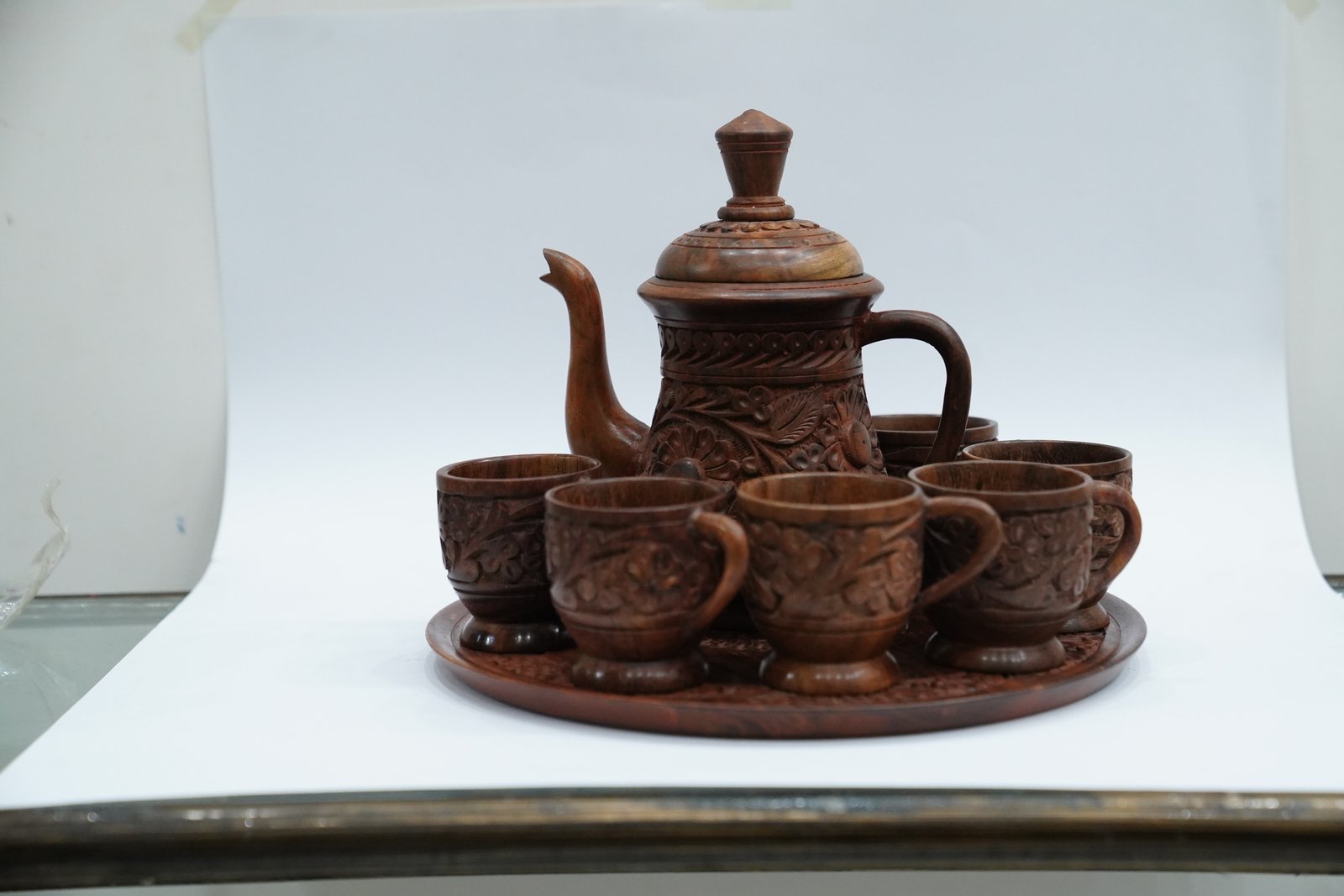 Handcrafted Wooden Tea Set – Timeless Elegance for Your Tea Ritual